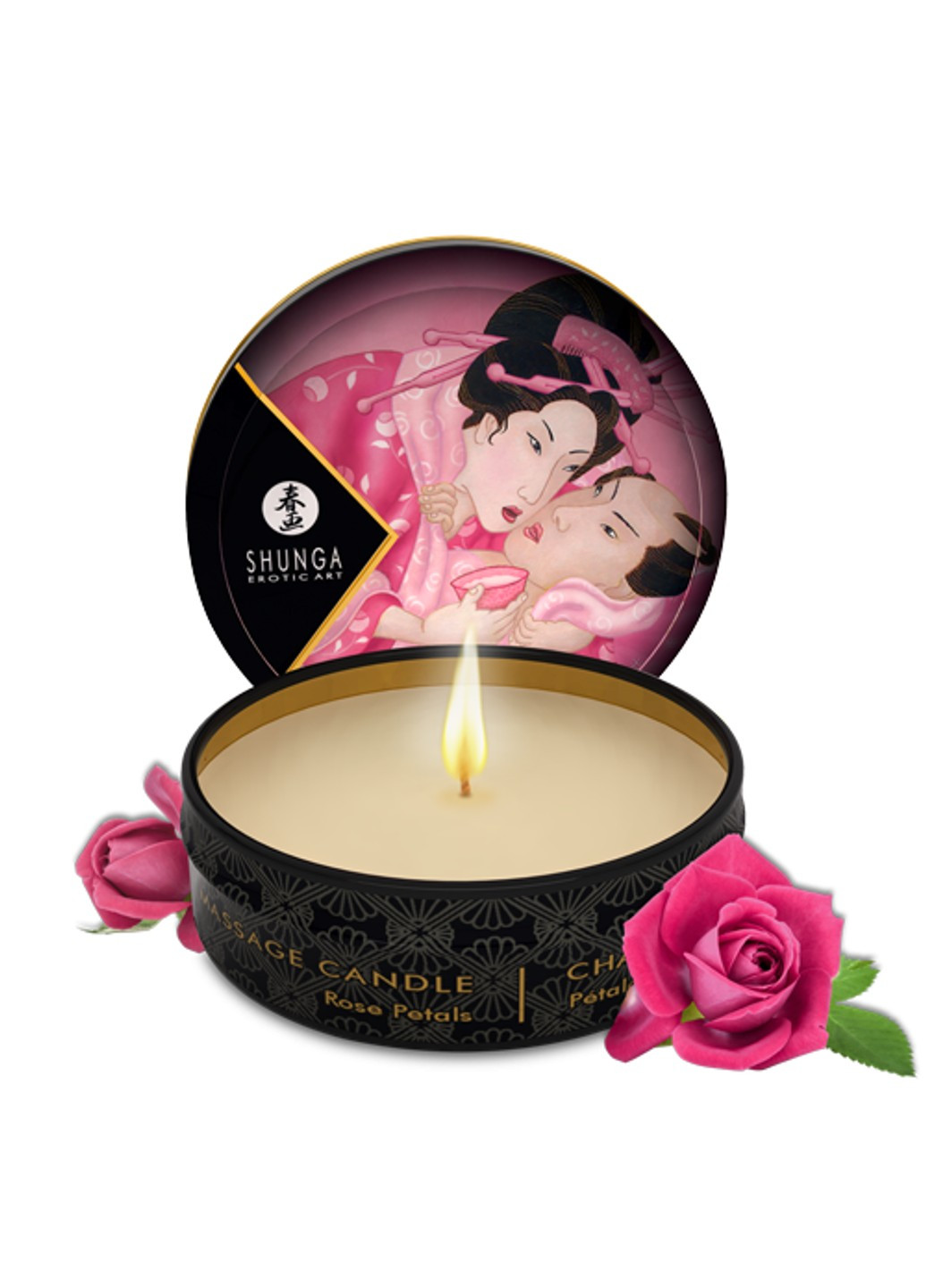 Масажна свічка Аромат: Пелюстки троянд (Канада) Shunga (252383408)
