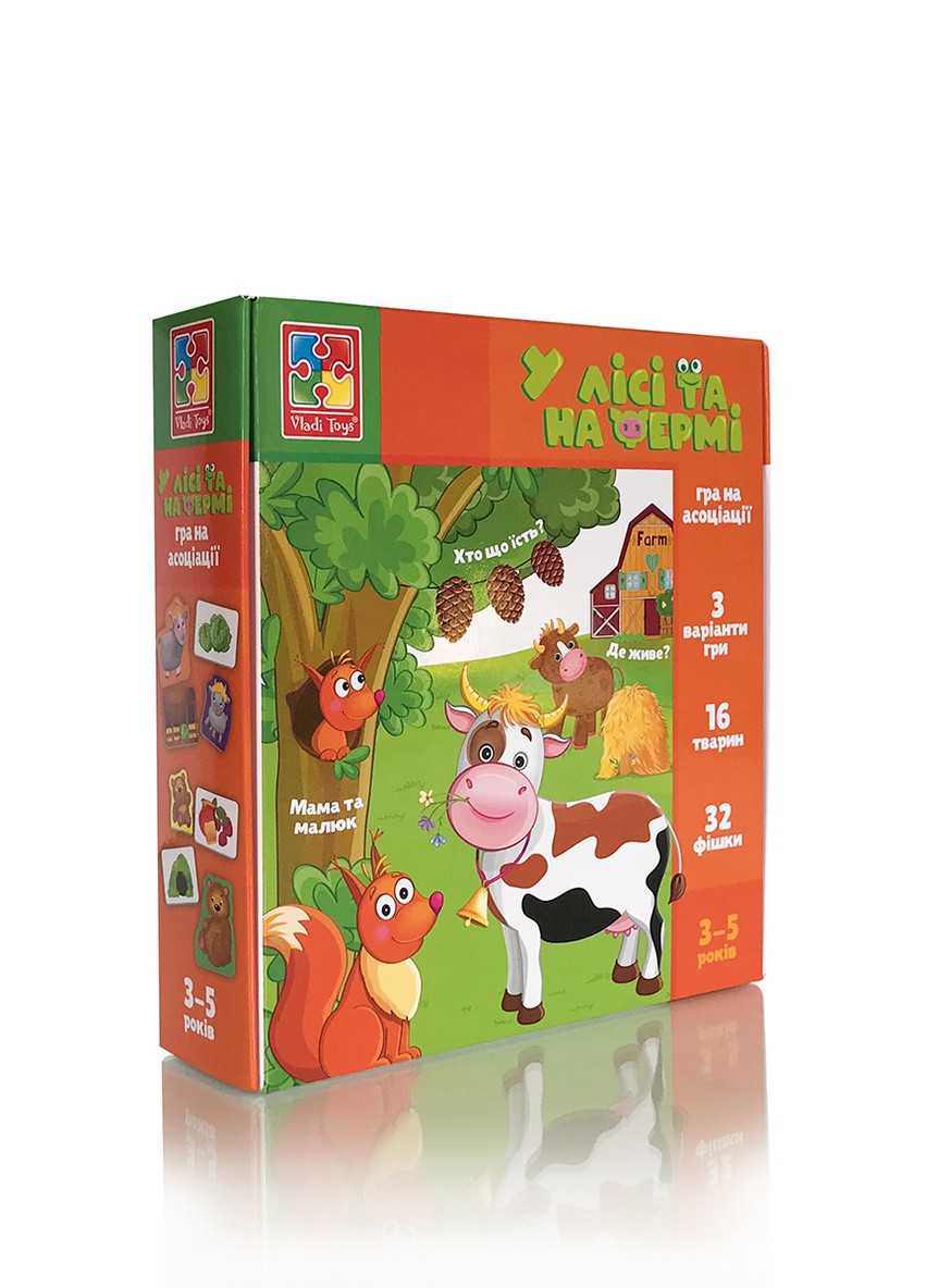 Мини-развивашка ассоциации "В лесу и на ферме" VT1804-46(укр) Vladi toys (255391267)