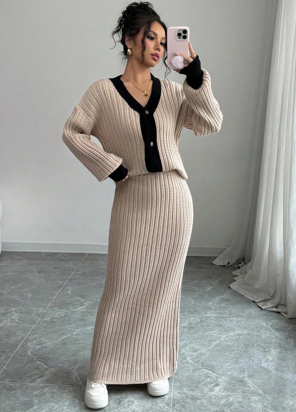 Костюм (кардиган, спідниця) SHEIN (346914191)