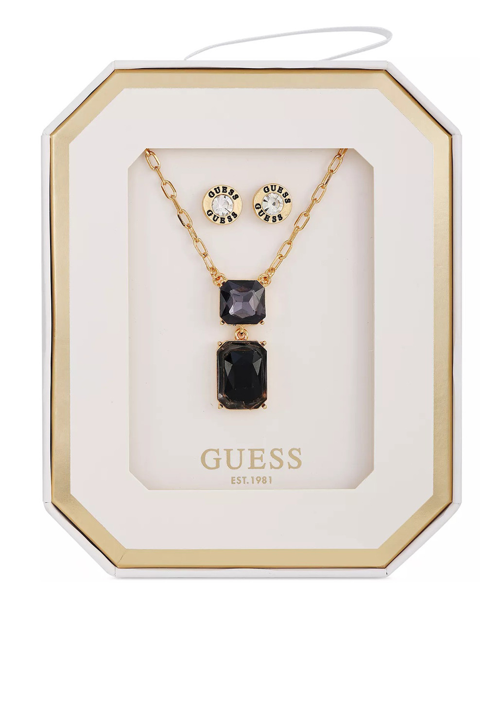 Комплект прикрас (сережки-гвоздики, кольє) Guess (315422236)