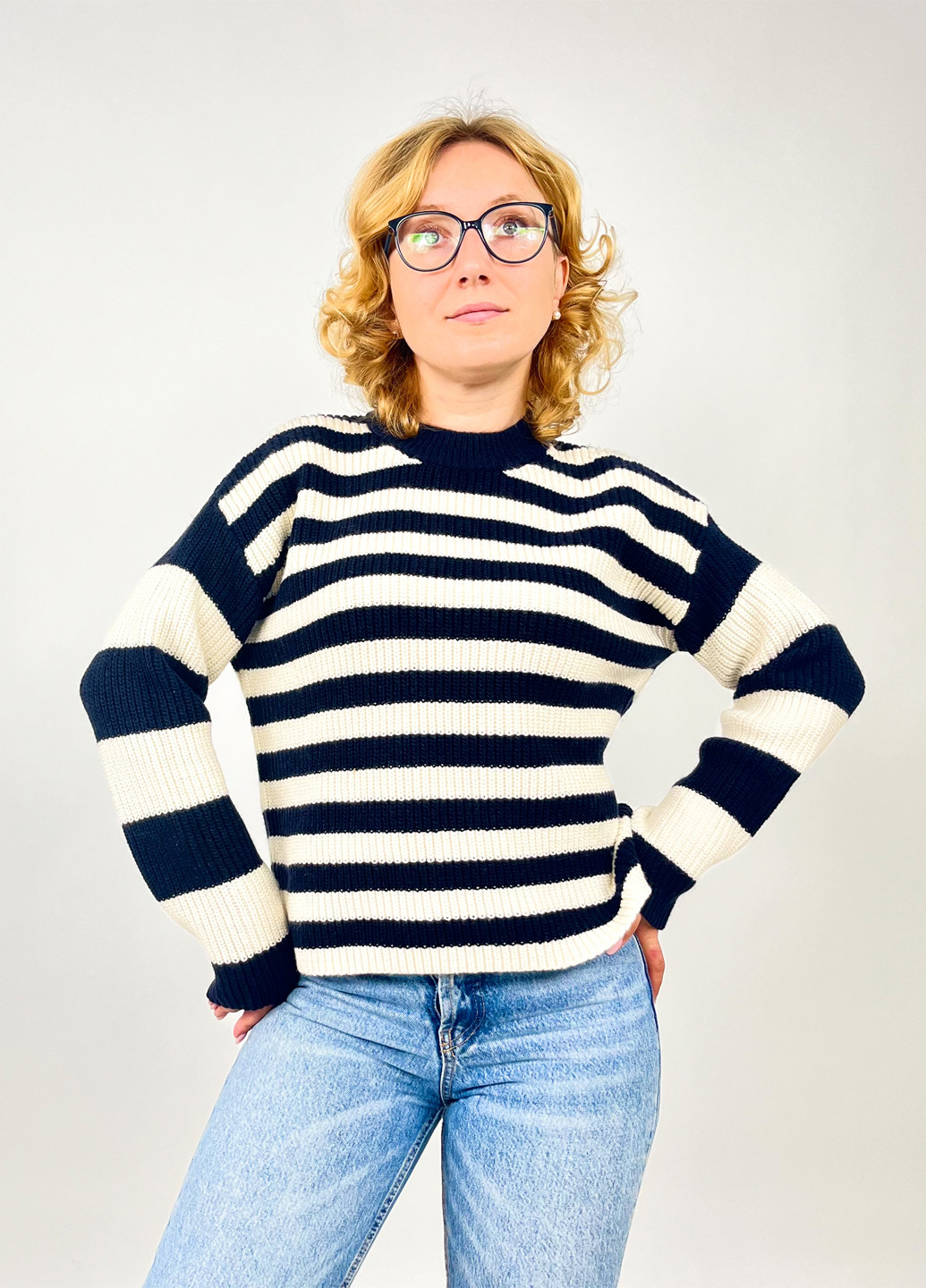 Темно-синій зимовий джемпер джемпер Monki