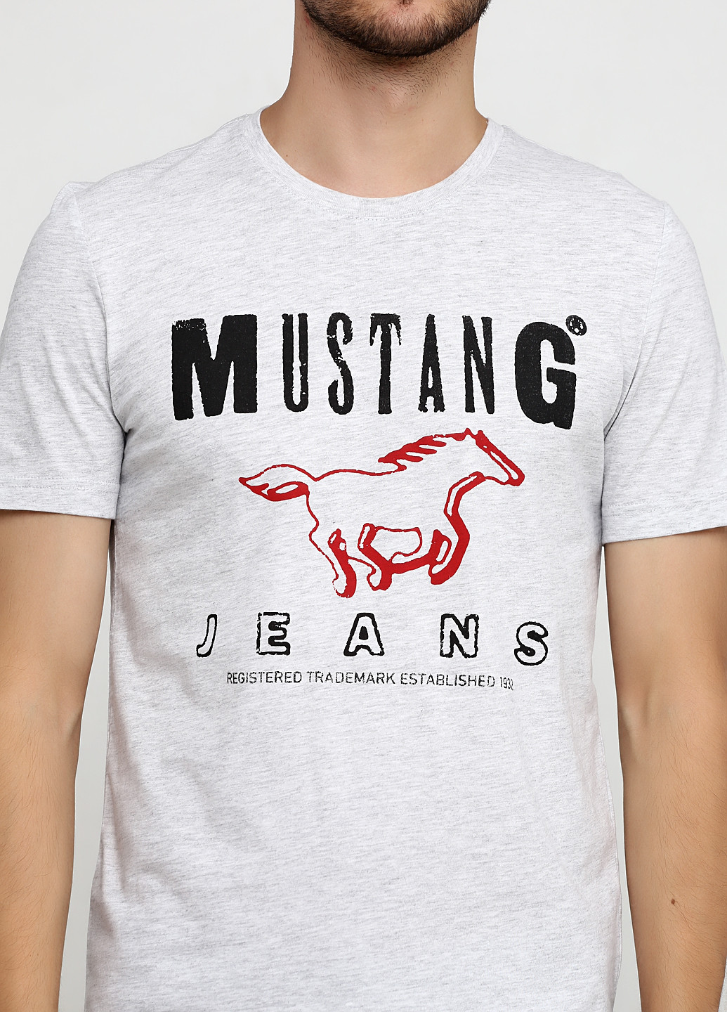 Світло-сіра футболка Mustang