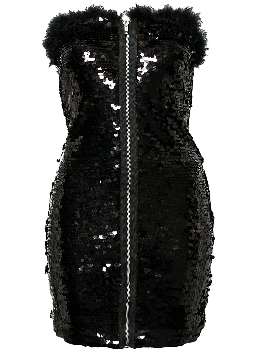 Черное коктейльное платье бандо, с открытыми плечами Estradeur однотонное