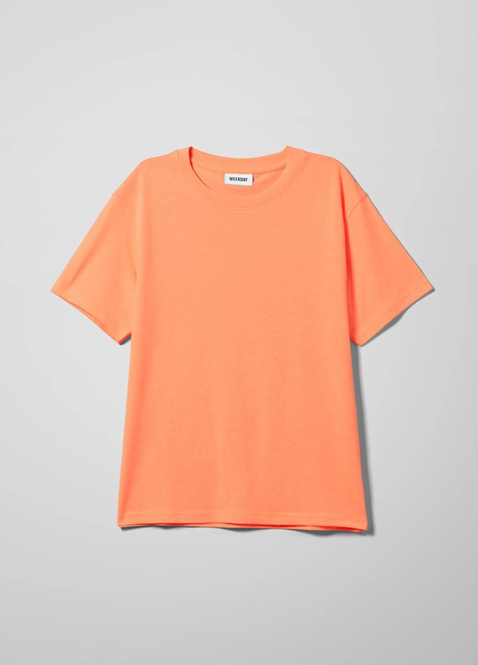 Оранжевая летняя футболка Weekday