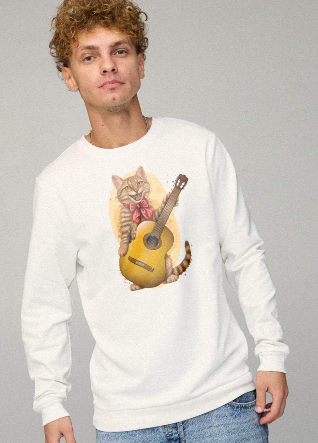 Білий свитшот мужской basic /no flis/ YAPPI малюнок (254557555)