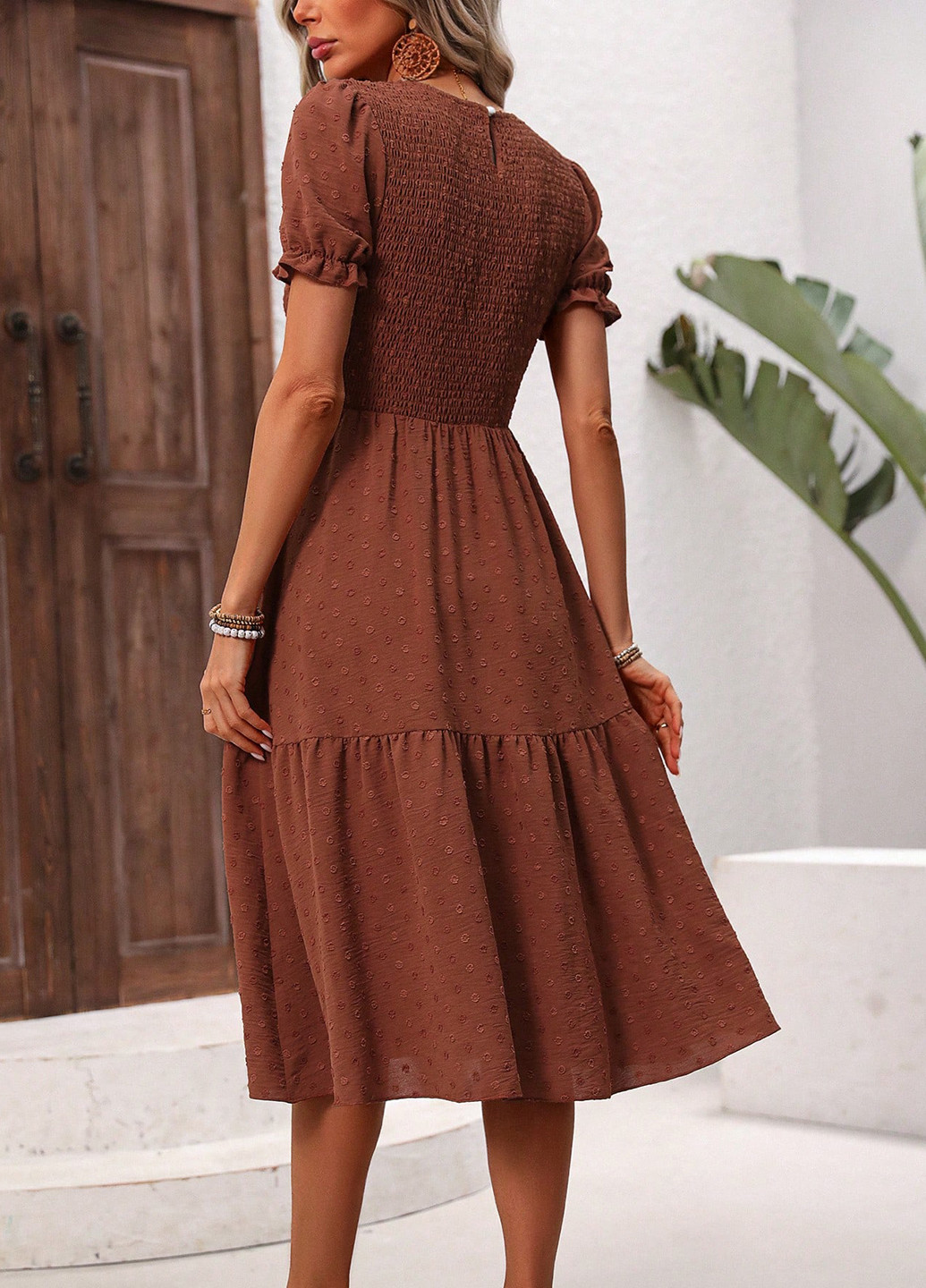 Рожево-коричнева кежуал сукня а-силует SHEIN однотонна