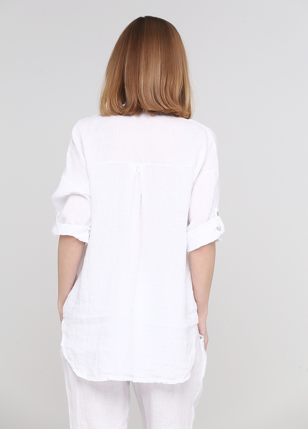 Белая кэжуал рубашка однотонная Made in Italy