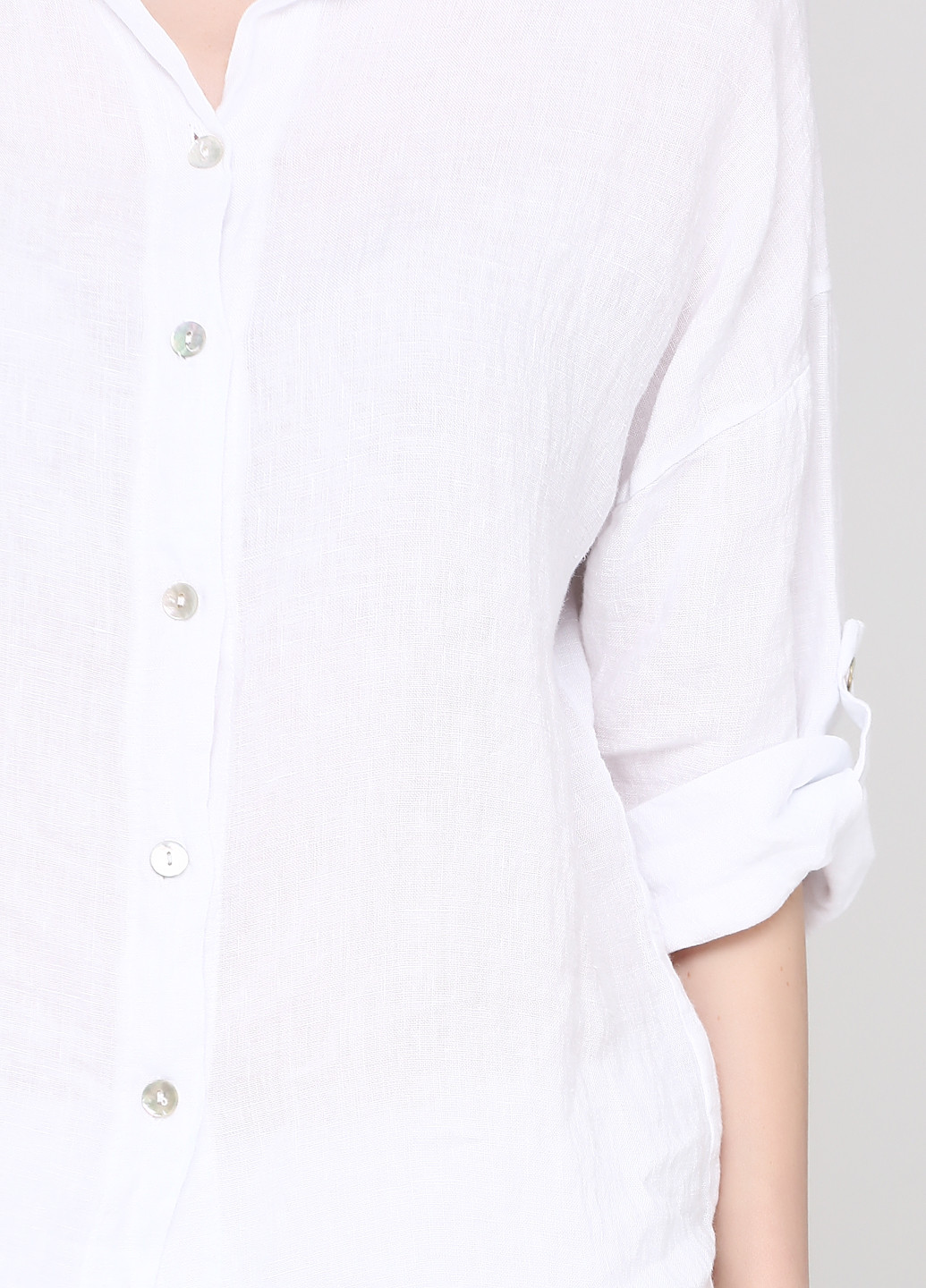 Белая кэжуал рубашка однотонная Made in Italy
