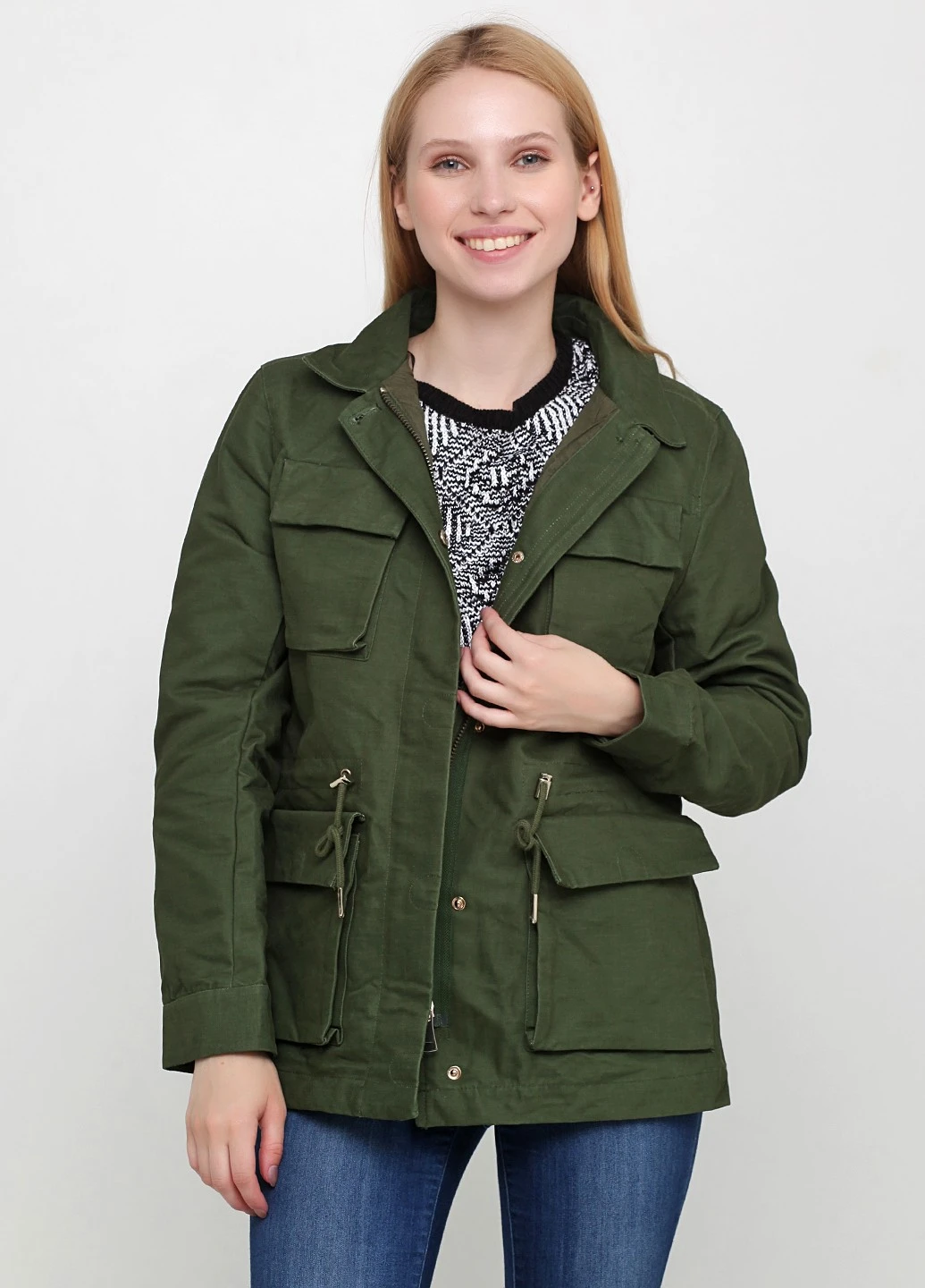 Оливковая (хаки) демисезонная куртка H&M