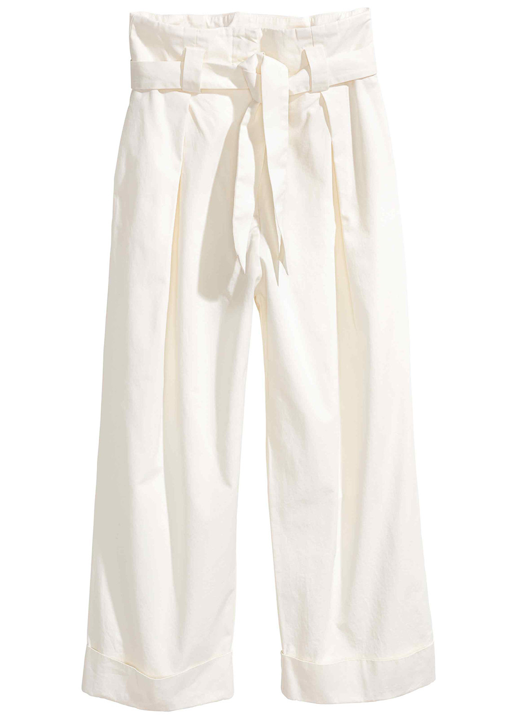 Белые кэжуал демисезонные клеш брюки H&M