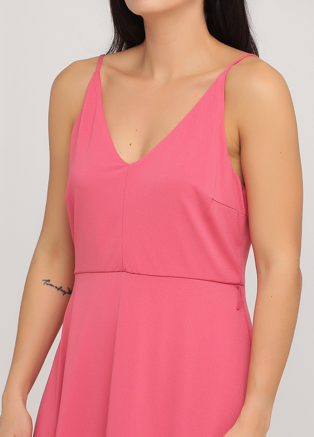 Розовое кэжуал платье H&M однотонное