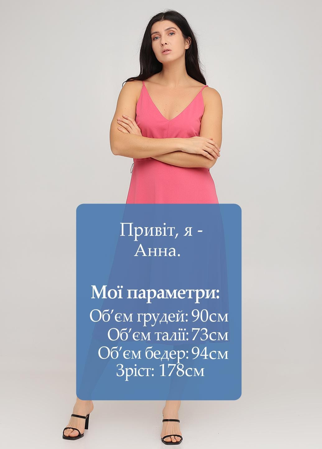 Розовое кэжуал платье H&M однотонное