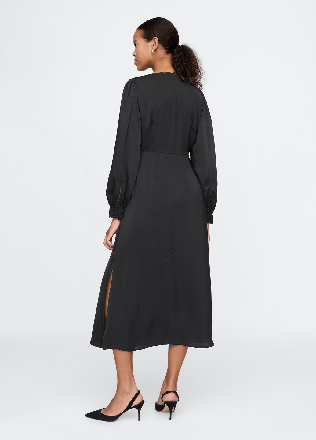 Черное кэжуал платье а-силуэт Gap однотонное