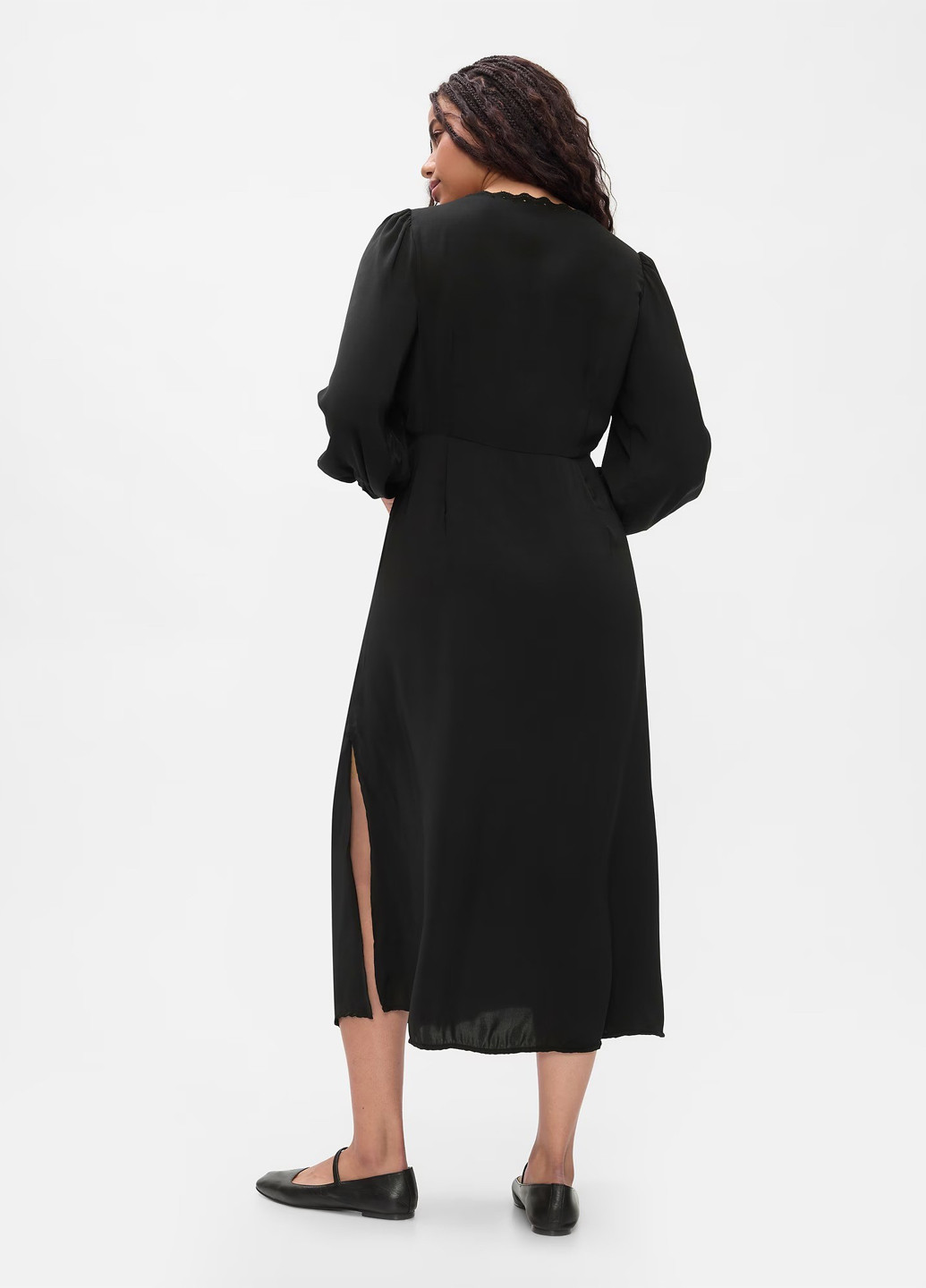 Черное кэжуал платье а-силуэт Gap однотонное