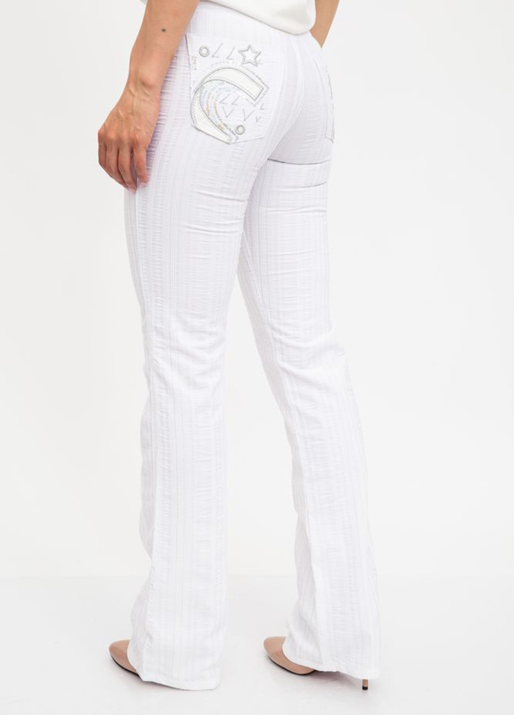 Белые джинсовые демисезонные классические брюки Cardellino