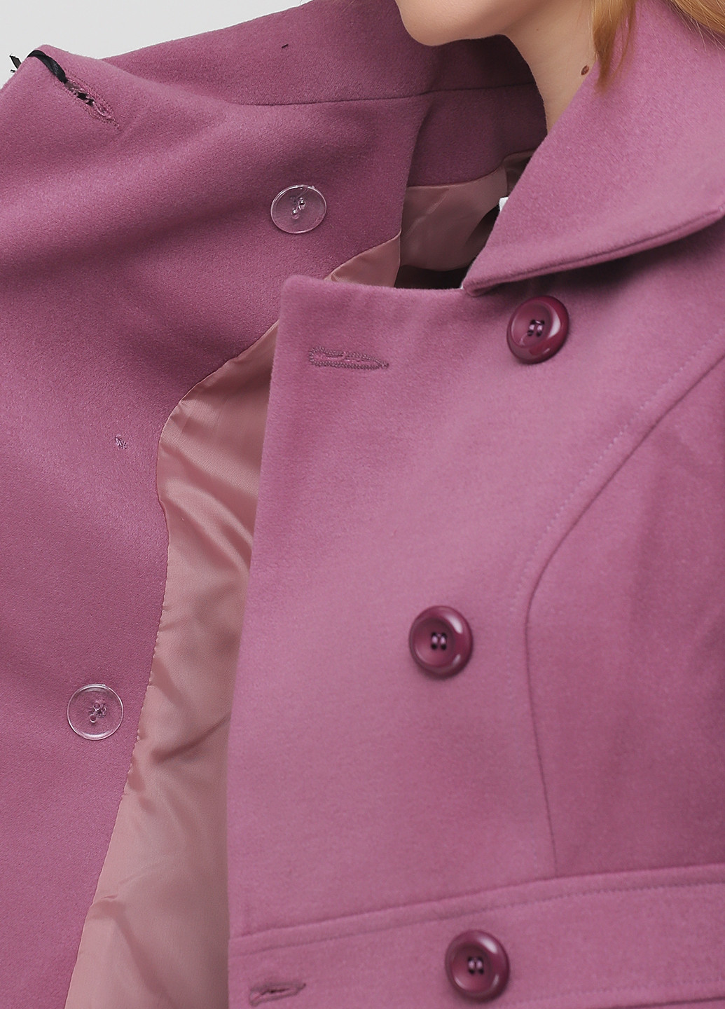 Рожеве демісезонне Пальто двобортне Femme Prive