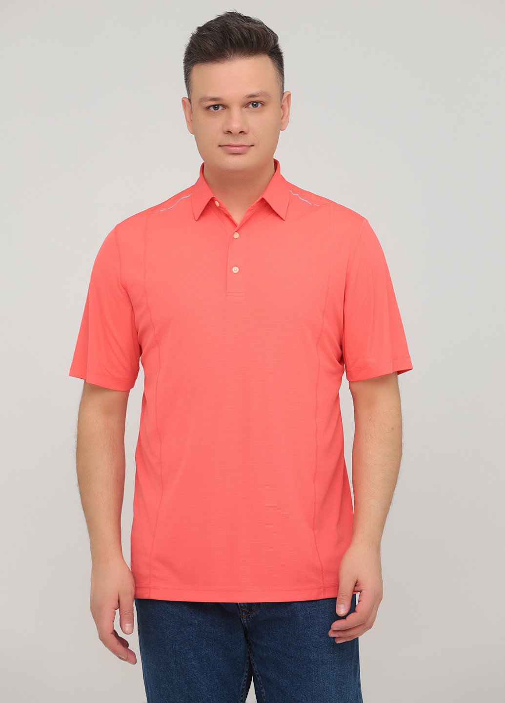 Коралловая футболка-поло для мужчин Greg Norman однотонная