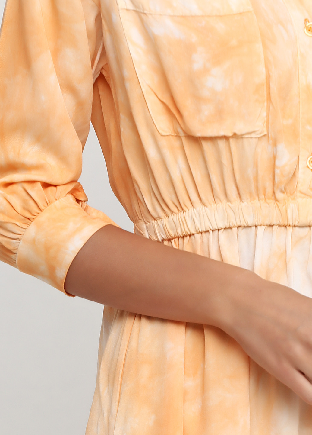 Помаранчева кежуал сукня без підкладу, кльош Zone з абстрактним візерунком