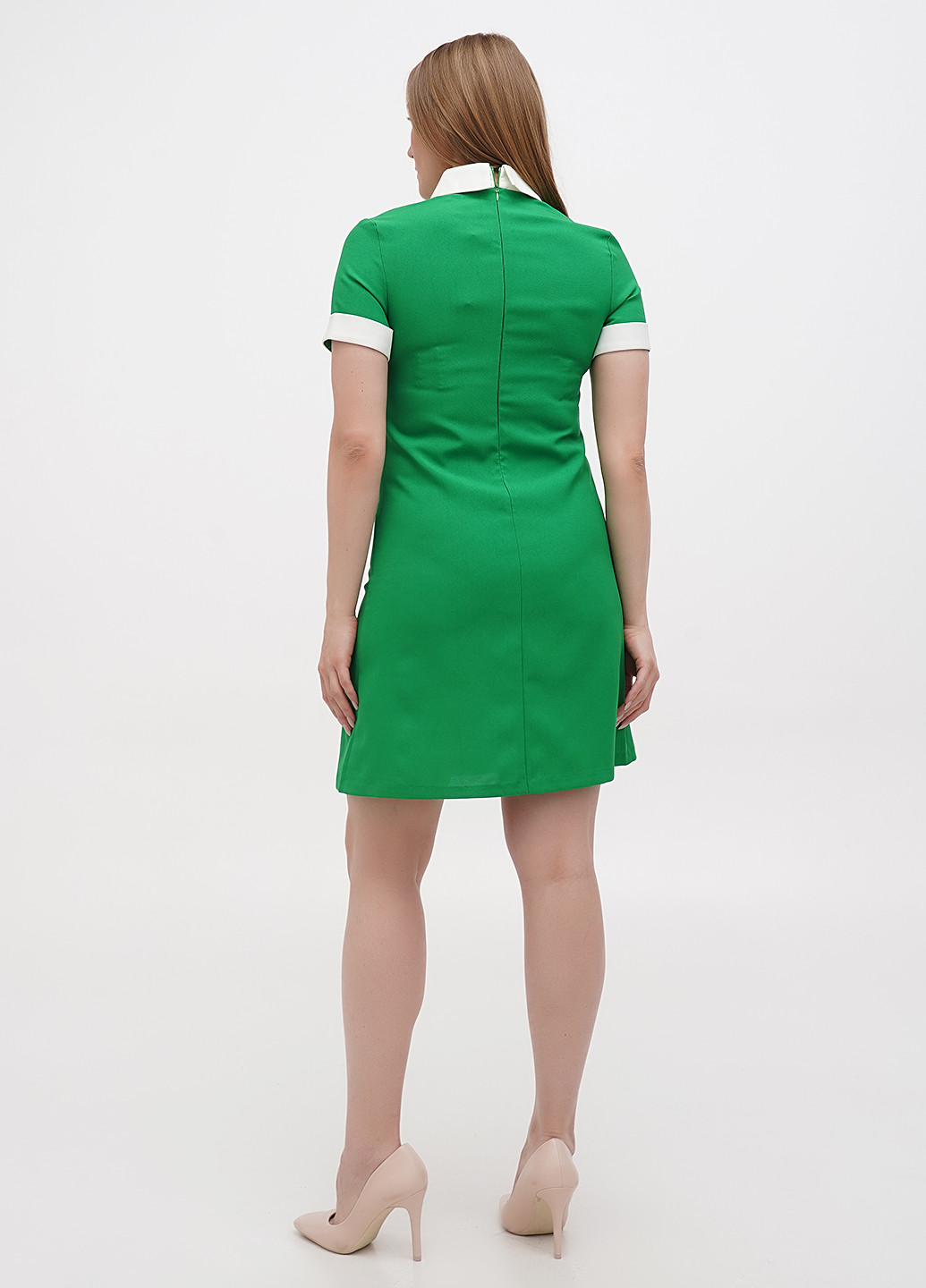 Зеленое кэжуал платье а-силуэт Maurini однотонное