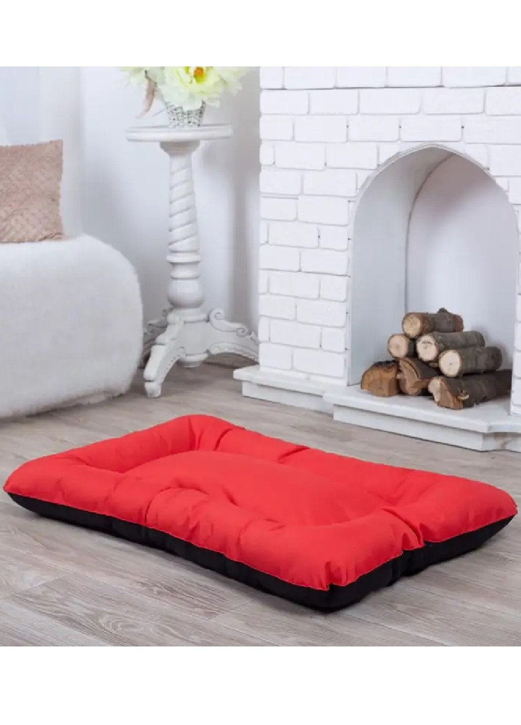 Лежак лежанка для котов и собак спальное место 70х50х10 см (13571-Нов) Красный с черным Francesco Marconi (250544571)