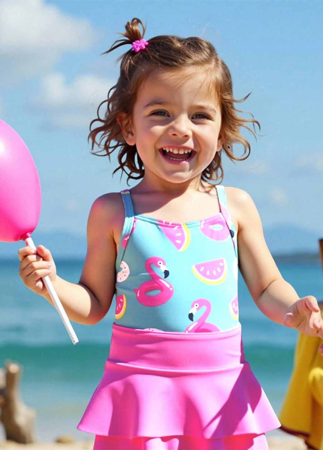 Комбинированный летний купальник слитный SHEIN