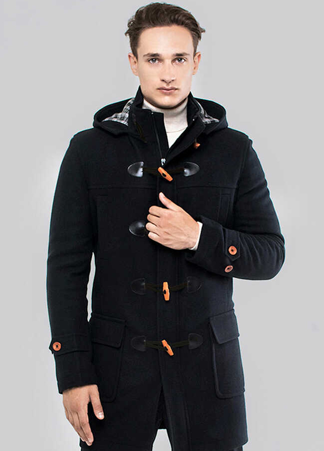 Темно-синее демисезонное Пальто дафлкот Sun's House