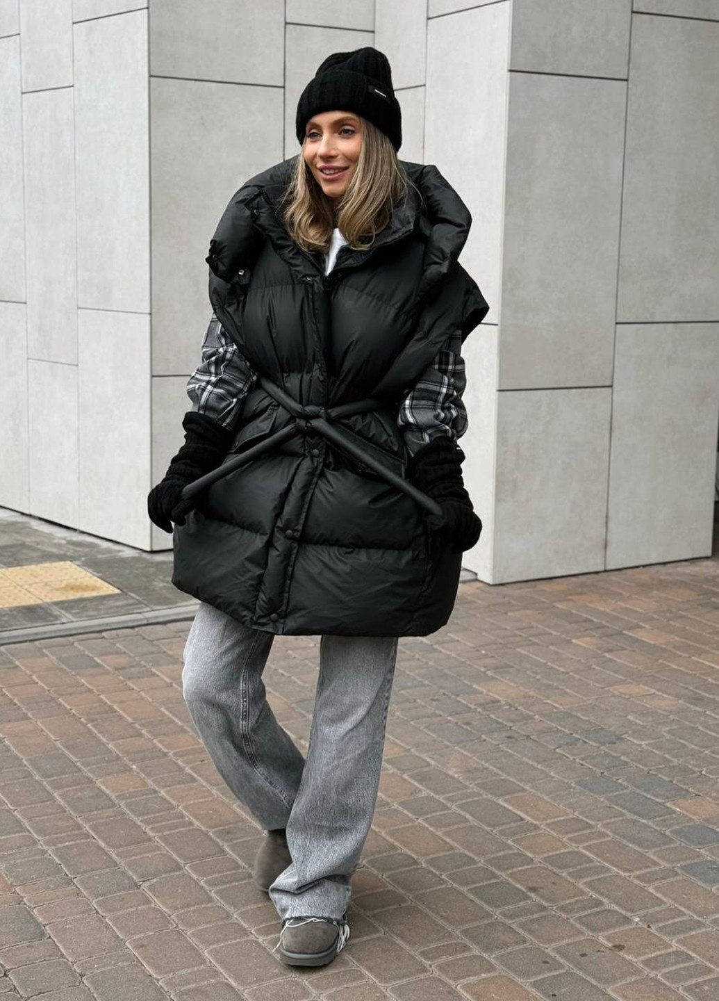 Черная зимняя куртка куртка-трансформер No Brand