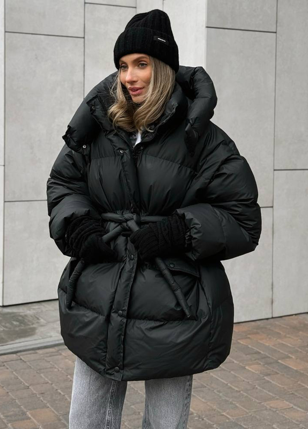 Черная зимняя куртка куртка-трансформер No Brand