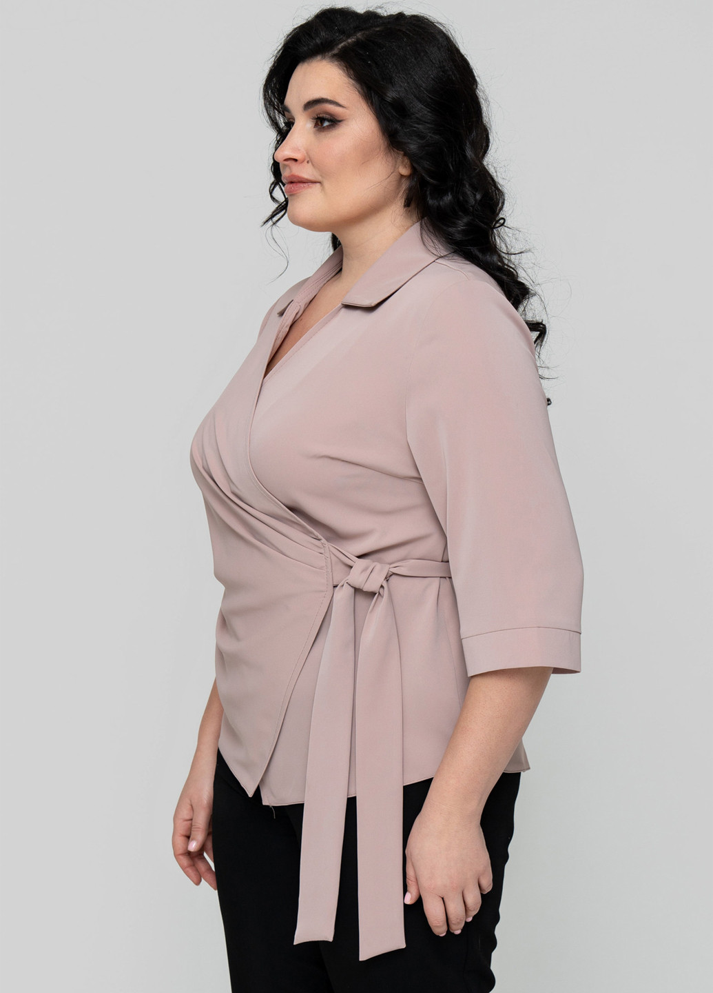 Пудровая блуза на запах A'll Posa