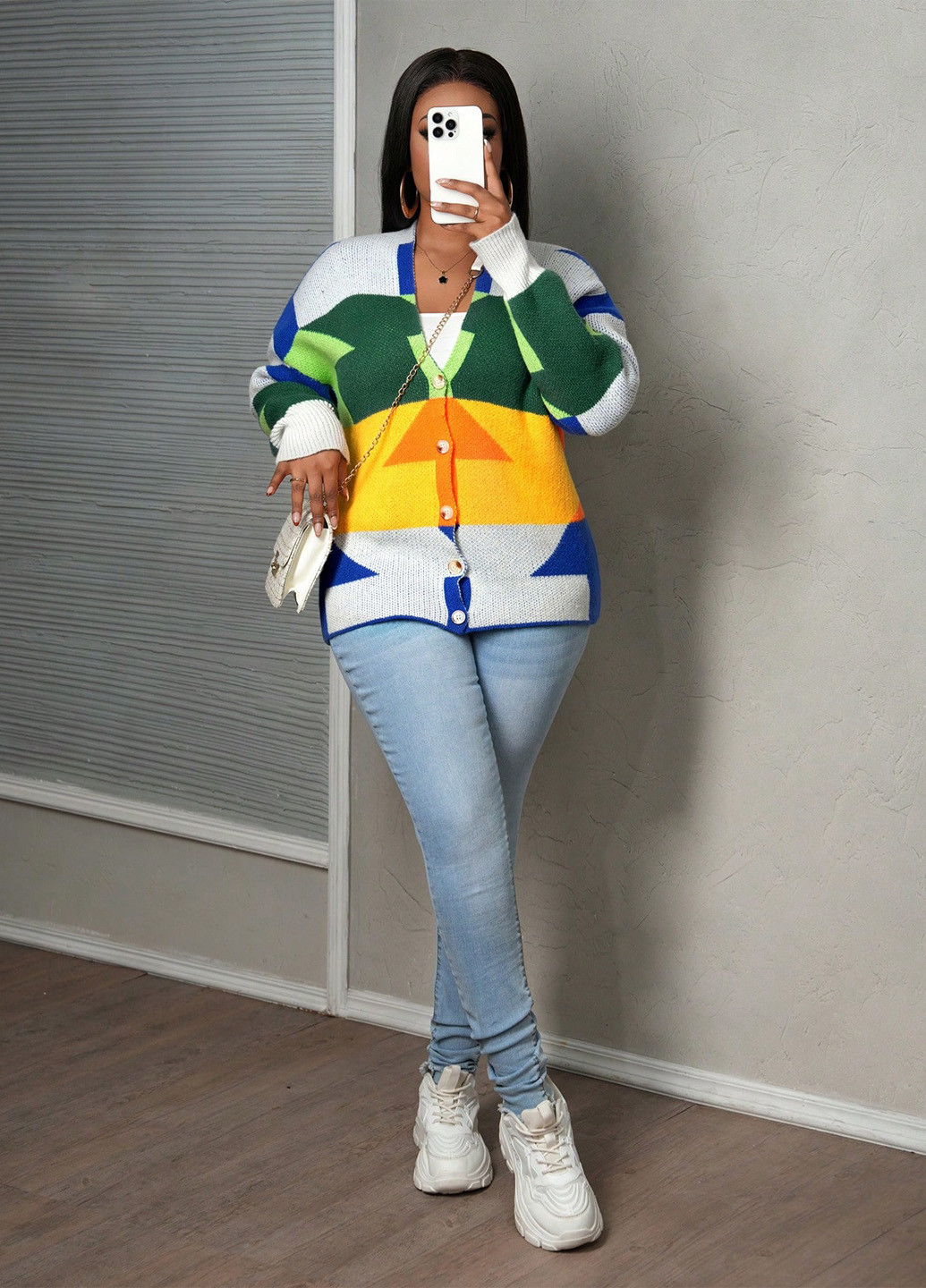 Разноцветный демисезонный кардиган SHEIN