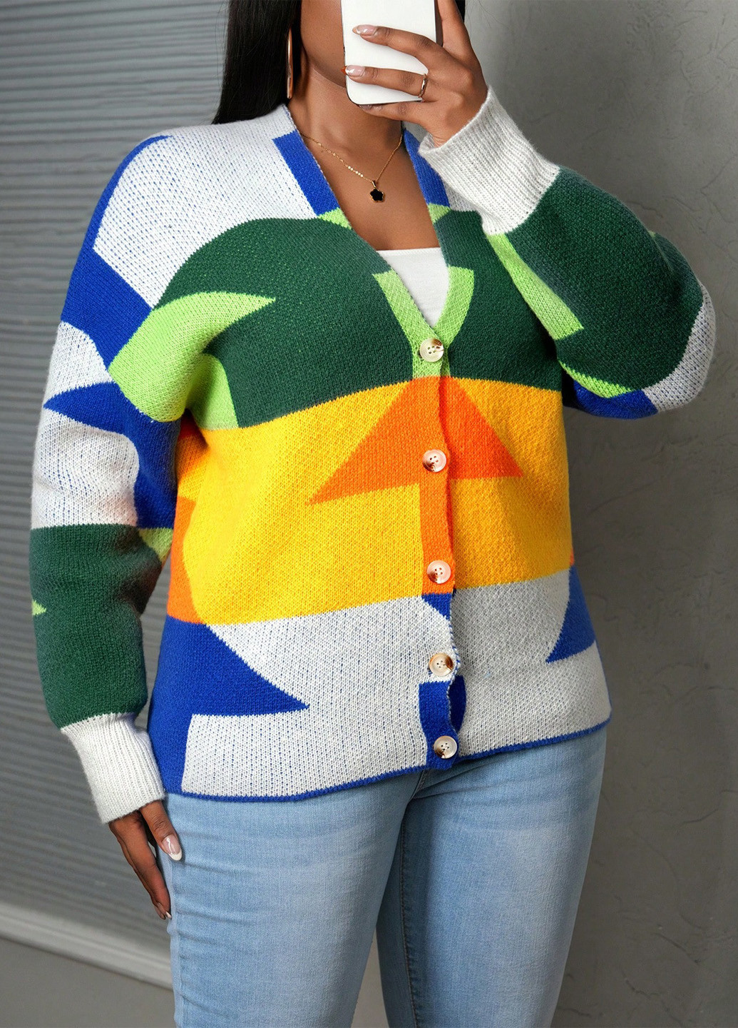 Разноцветный демисезонный кардиган SHEIN