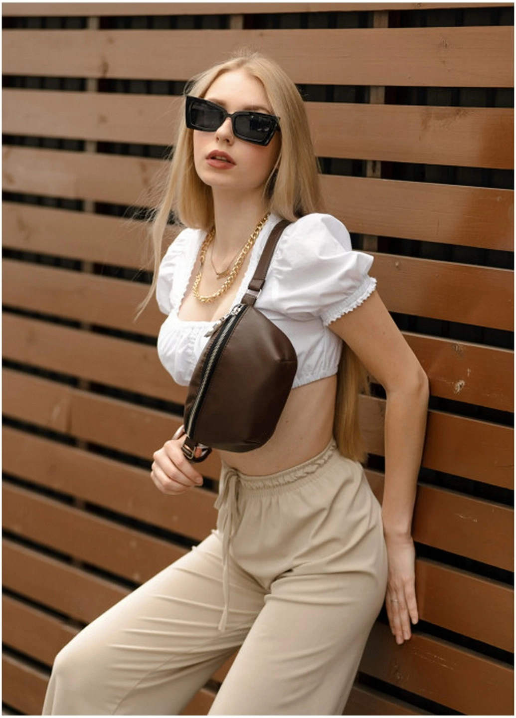 Сумка на пояс (бананка) женская 24х4х15 см Sambag (211364952)