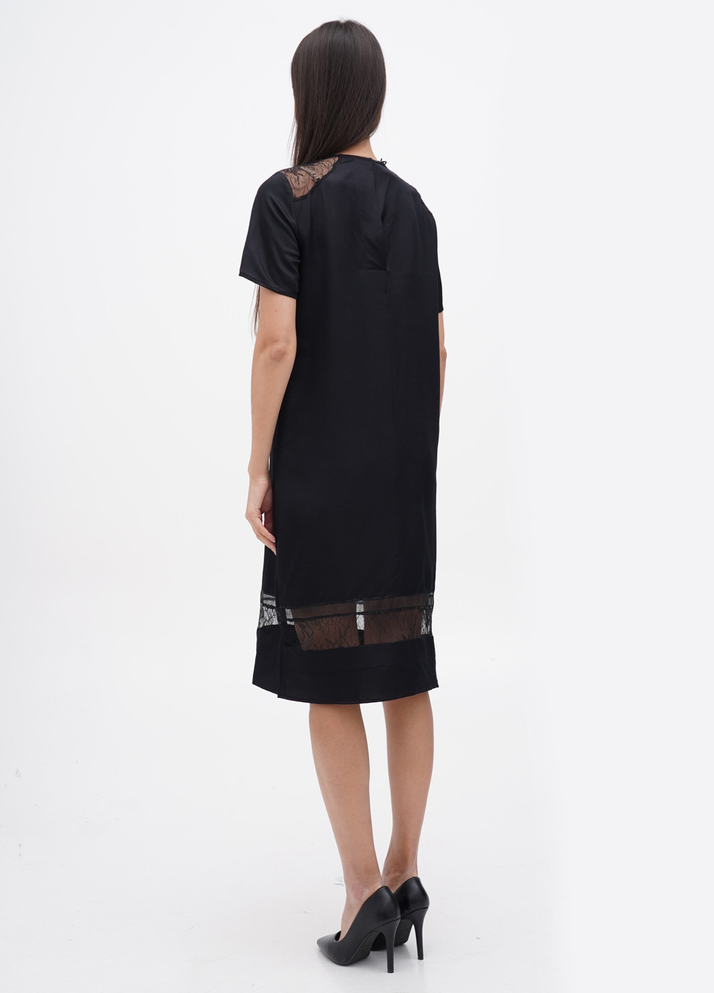 Черное кэжуал платье Denham однотонное