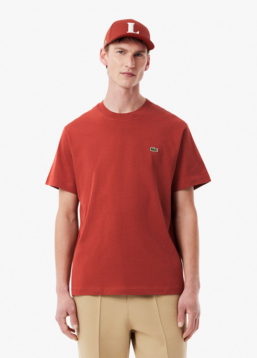 Терракотовая футболка Lacoste