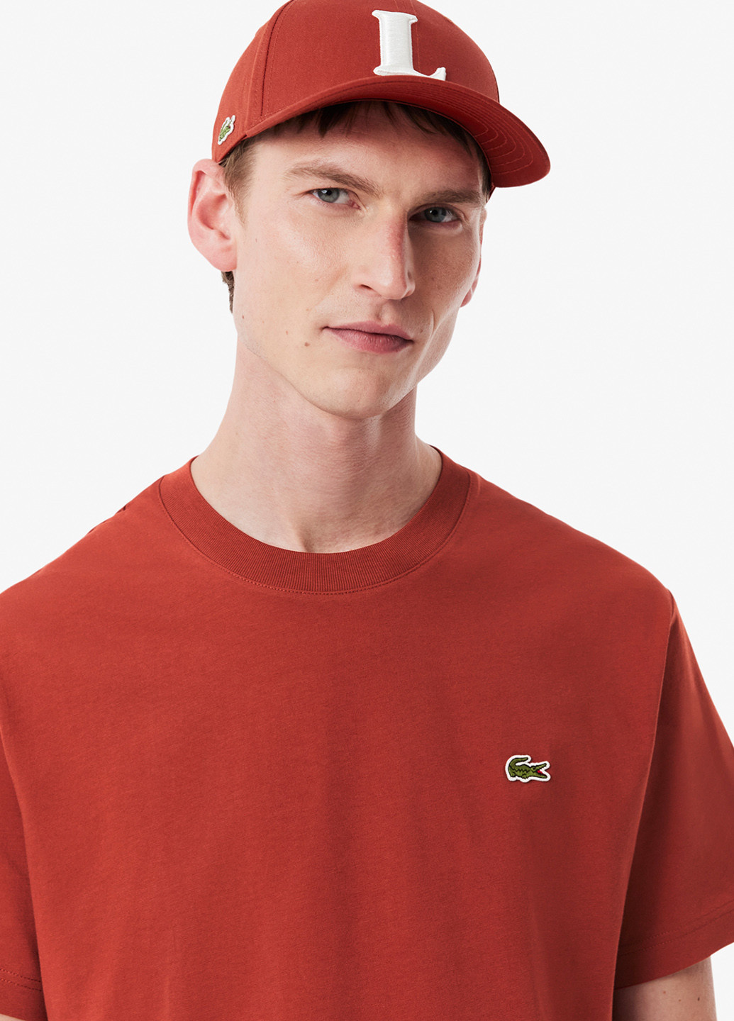 Терракотовая футболка Lacoste