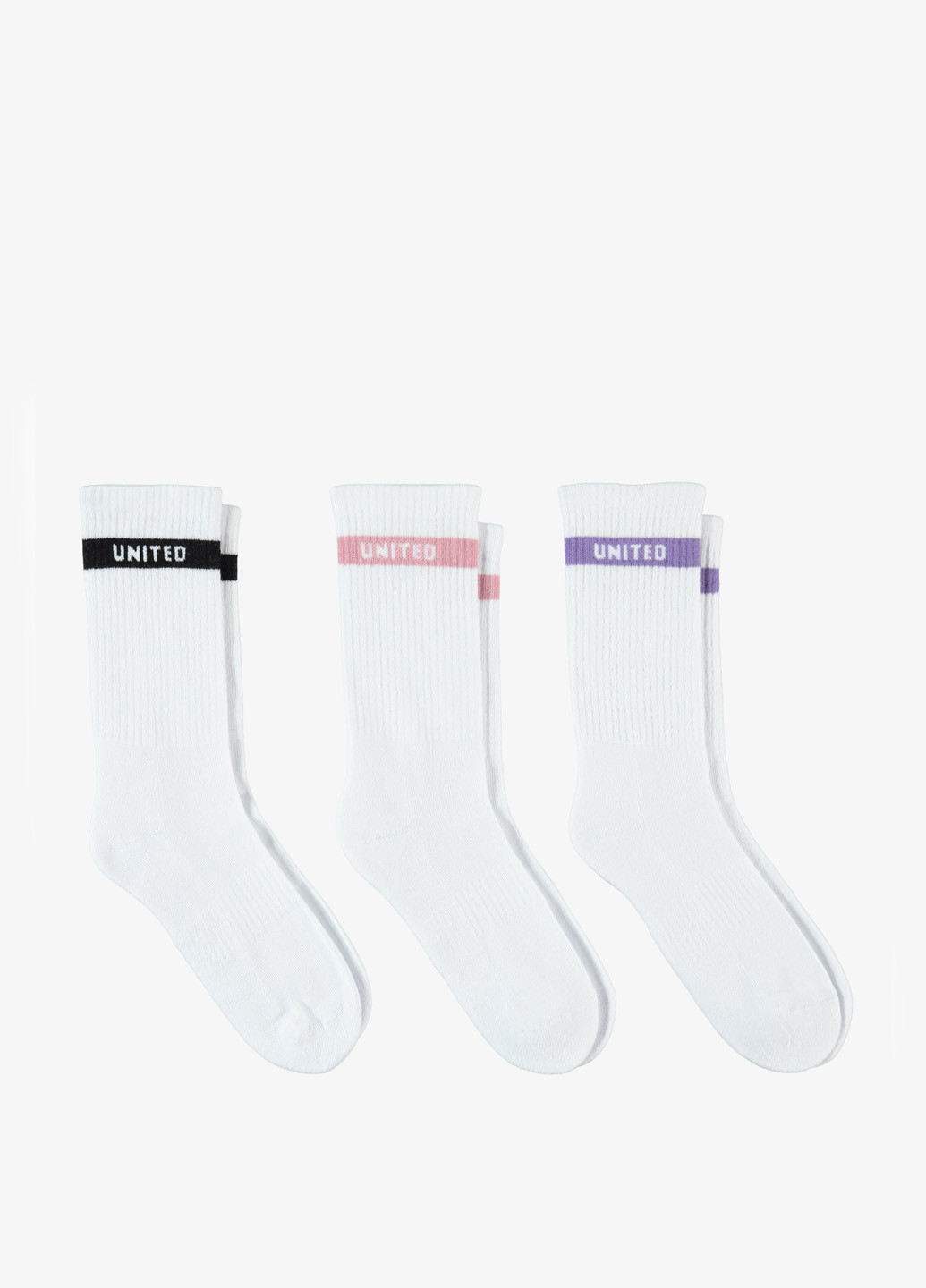 Білі шкарпетки (3 пари) UNITED4 логотипи (329059806)