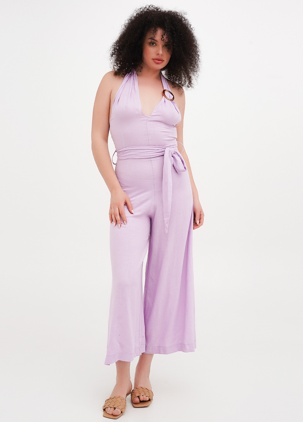 Комбінезон Babylon комбінезон-брюки однотонний ліловий кежуал віскоза