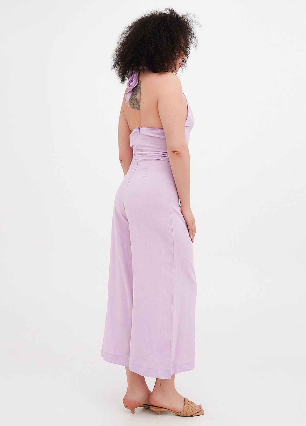 Комбінезон Babylon комбінезон-брюки однотонний ліловий кежуал віскоза