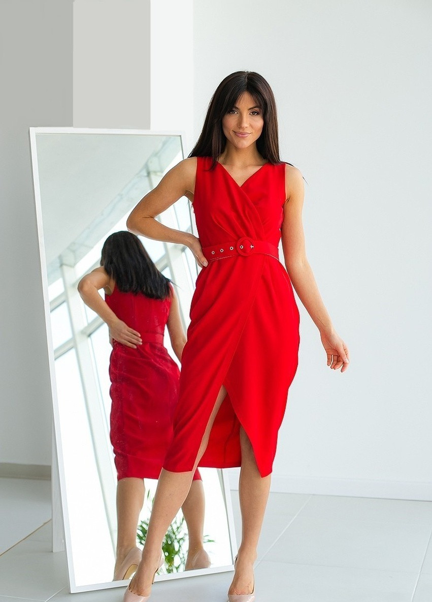Червона вечірня плаття FashionYouWant однотонна