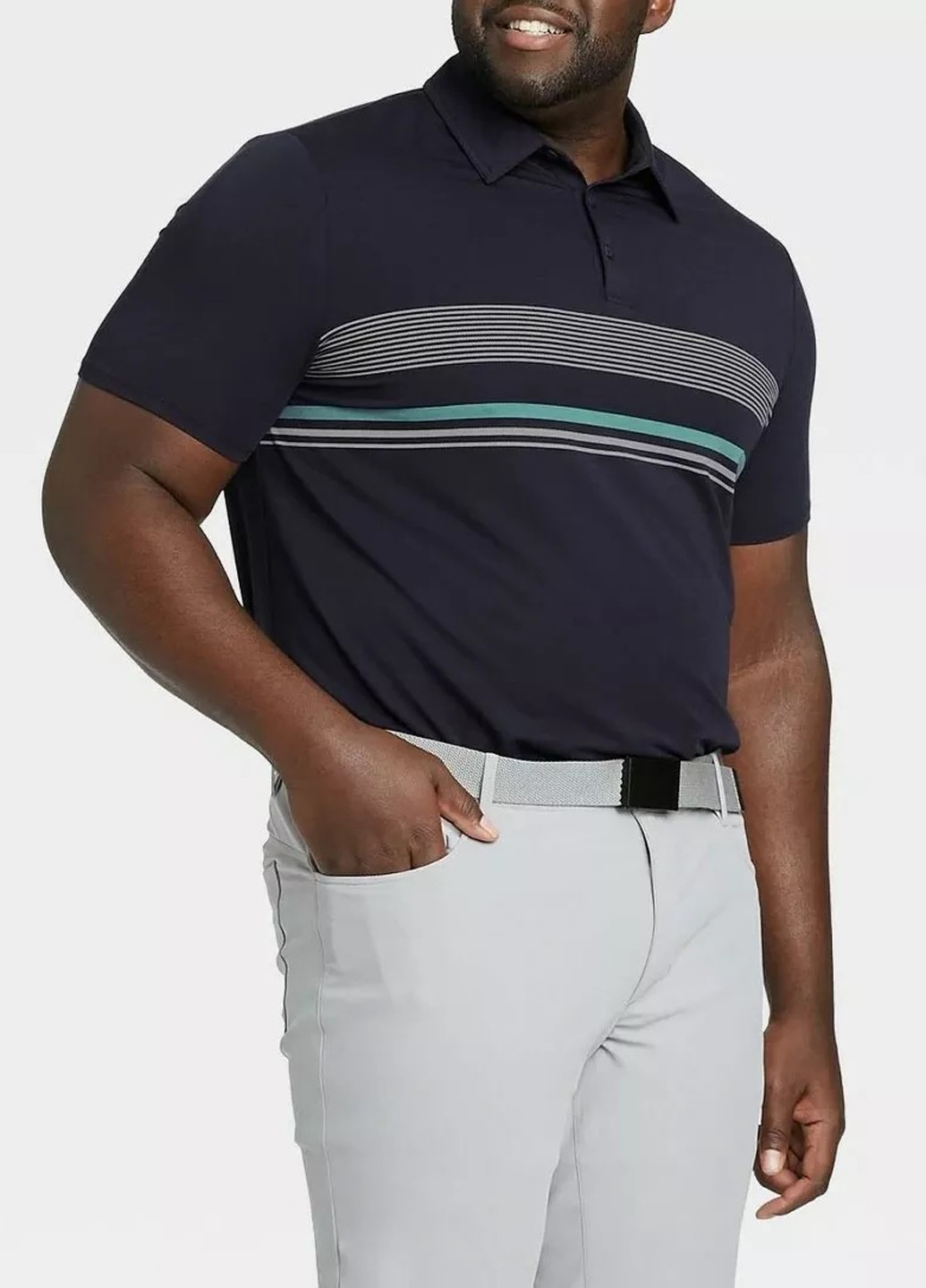 Темно-синяя футболка-поло для мужчин All in motion в полоску