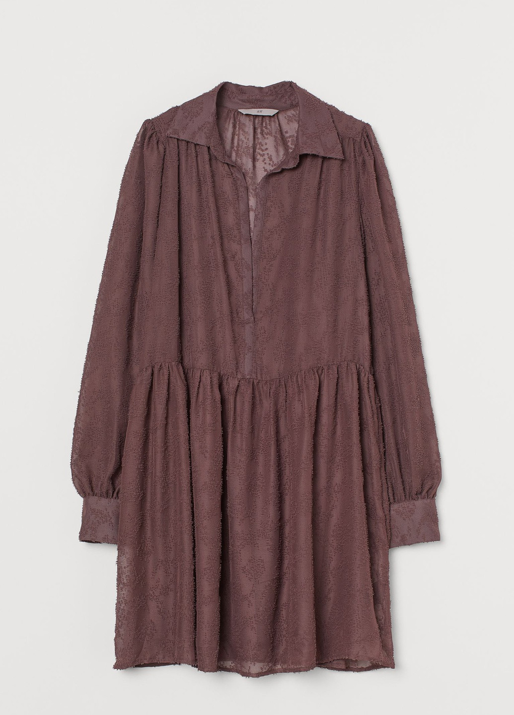 Темно-фиолетовое кэжуал платье H&M однотонное