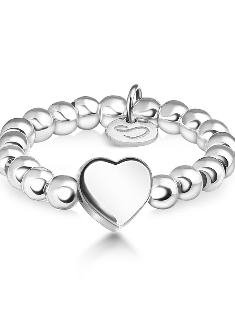 Серебряное кольцо из бусин «Сердце» размер 19 Peninsula (226765753)