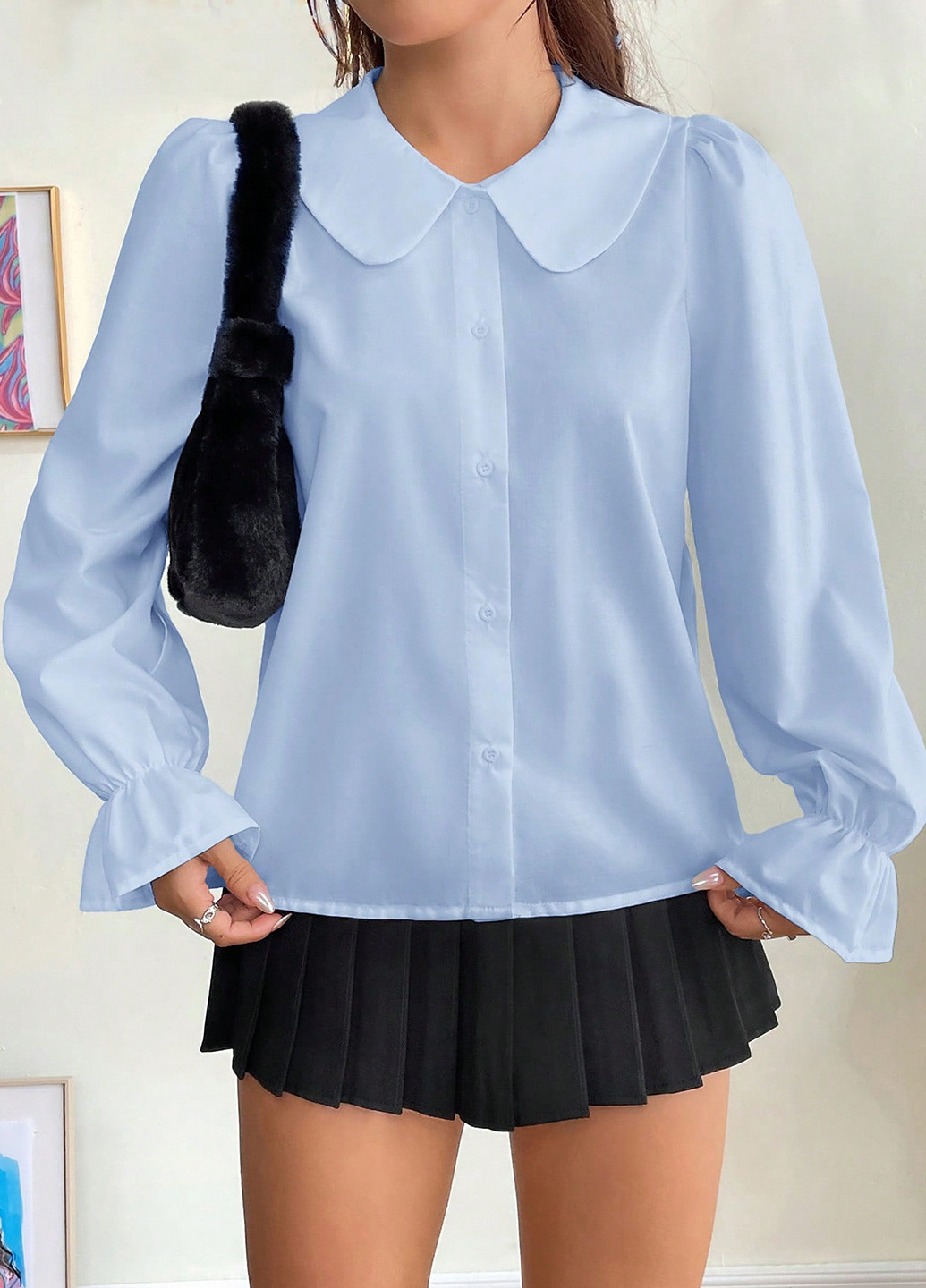 Блакитна блуза SHEIN