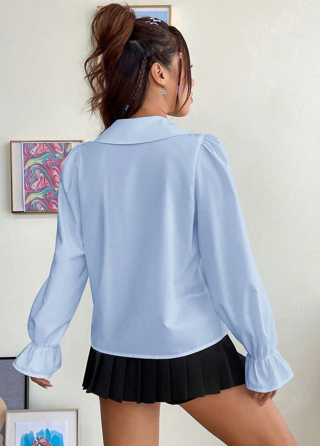 Блакитна блуза SHEIN