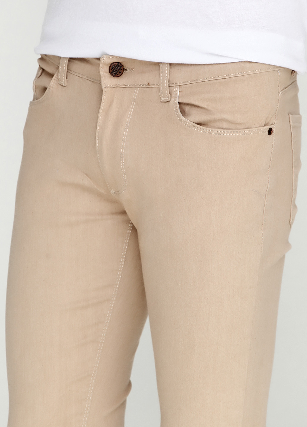 Светло-коричневые кэжуал демисезонные зауженные брюки MRS