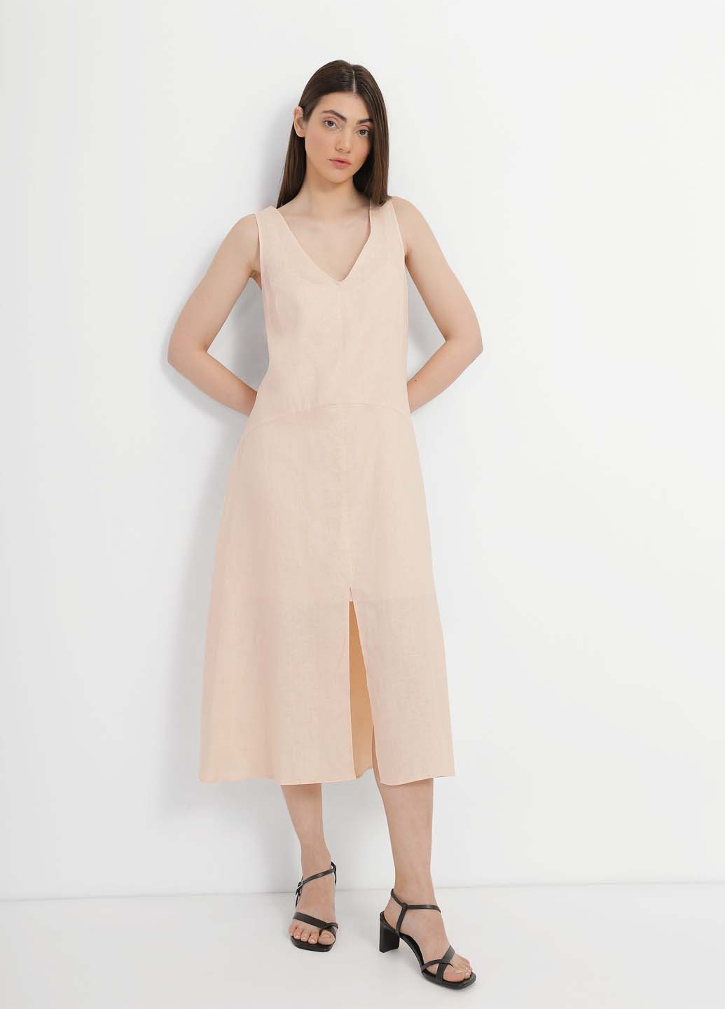 Світло-бежева кежуал сукня а-силует Armani Exchange однотонна