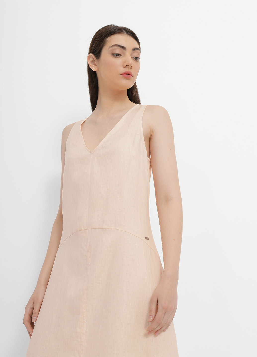 Світло-бежева кежуал сукня а-силует Armani Exchange однотонна