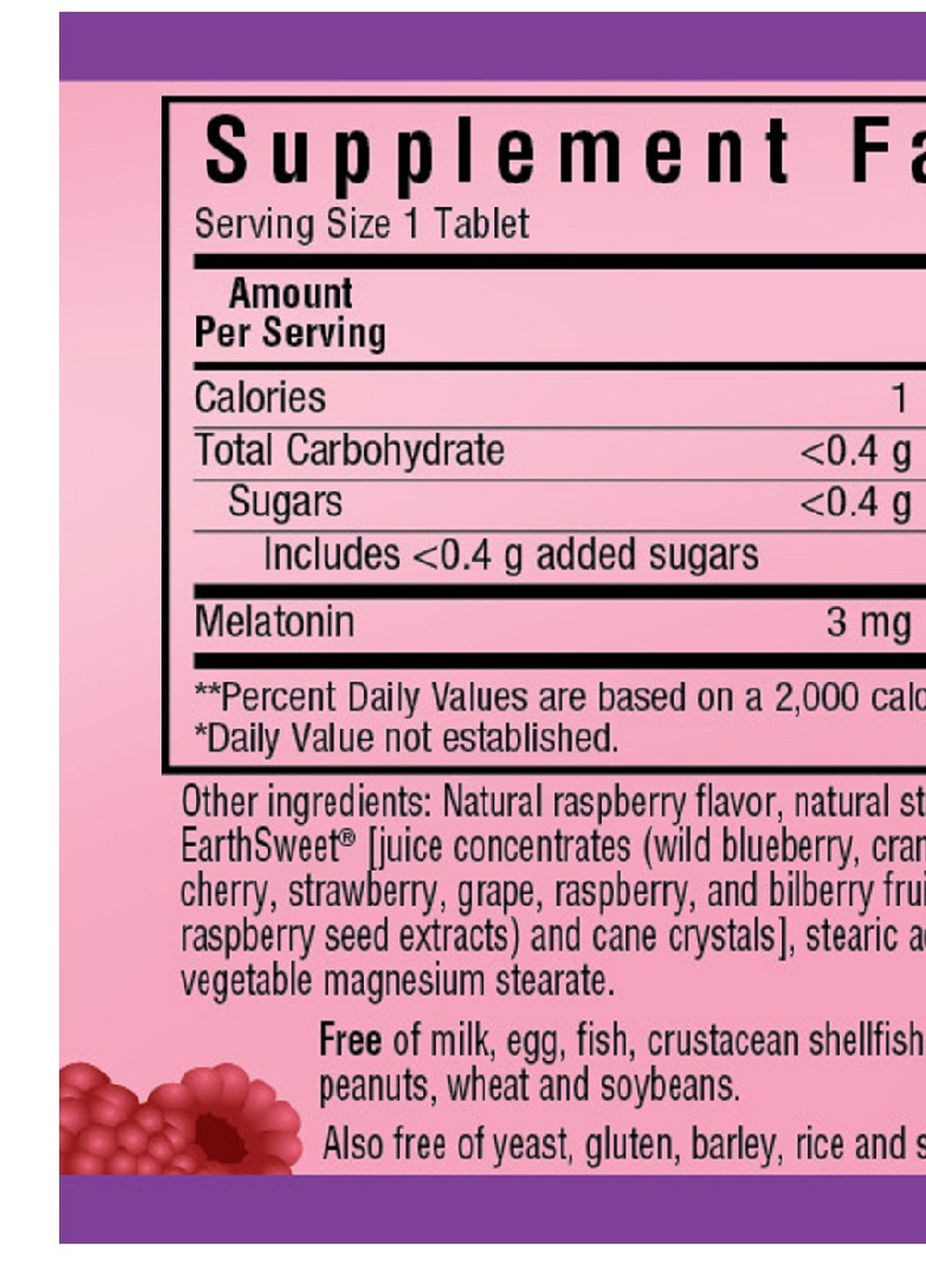 Мелатонин, Melatonin, 3 мг,, EarthSweet, Малиновый Вкус, 60 жевательных таблеток Bluebonnet Nutrition (228291752)
