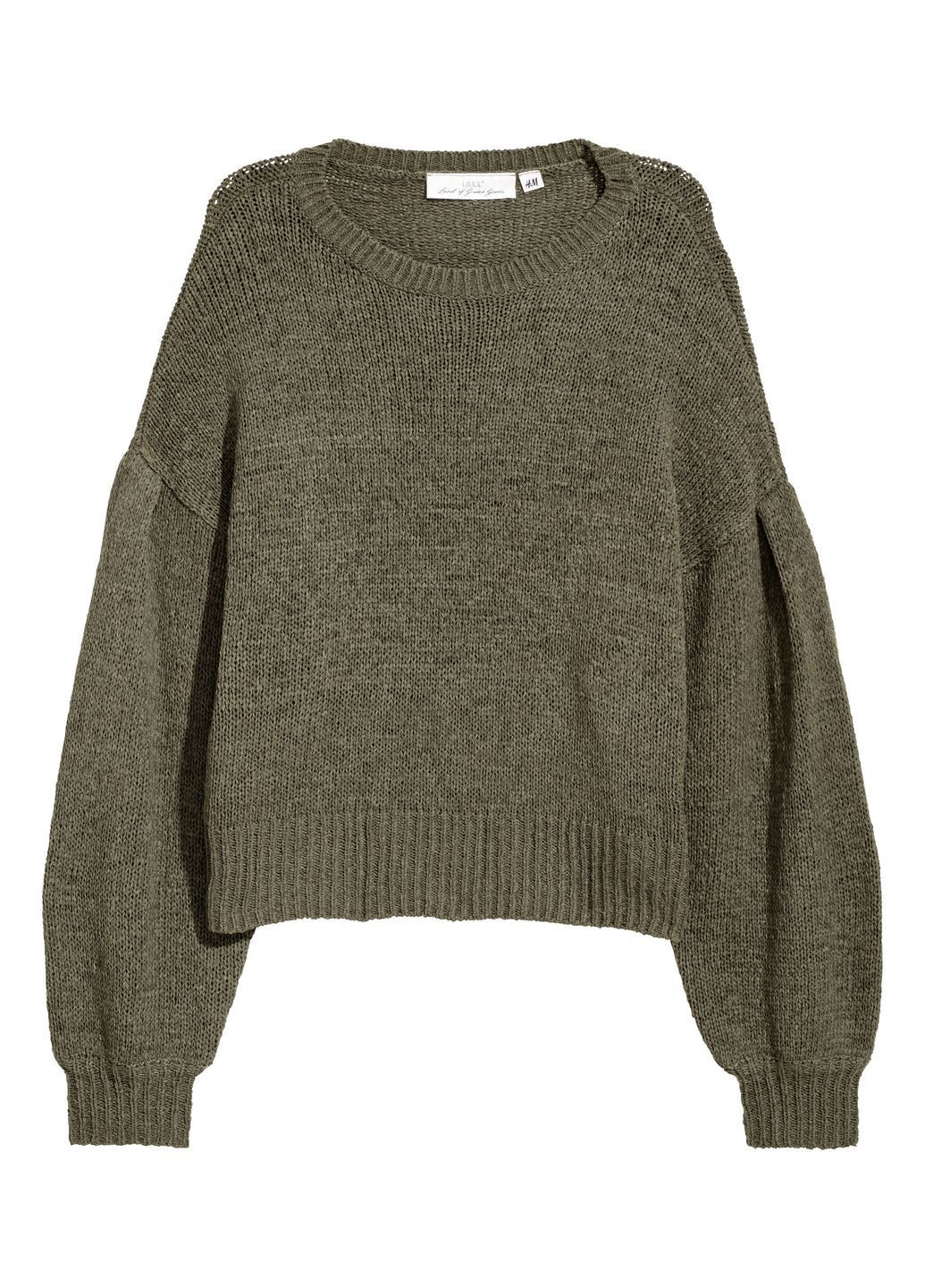 Оливковый (хаки) демисезонный свитер H&M