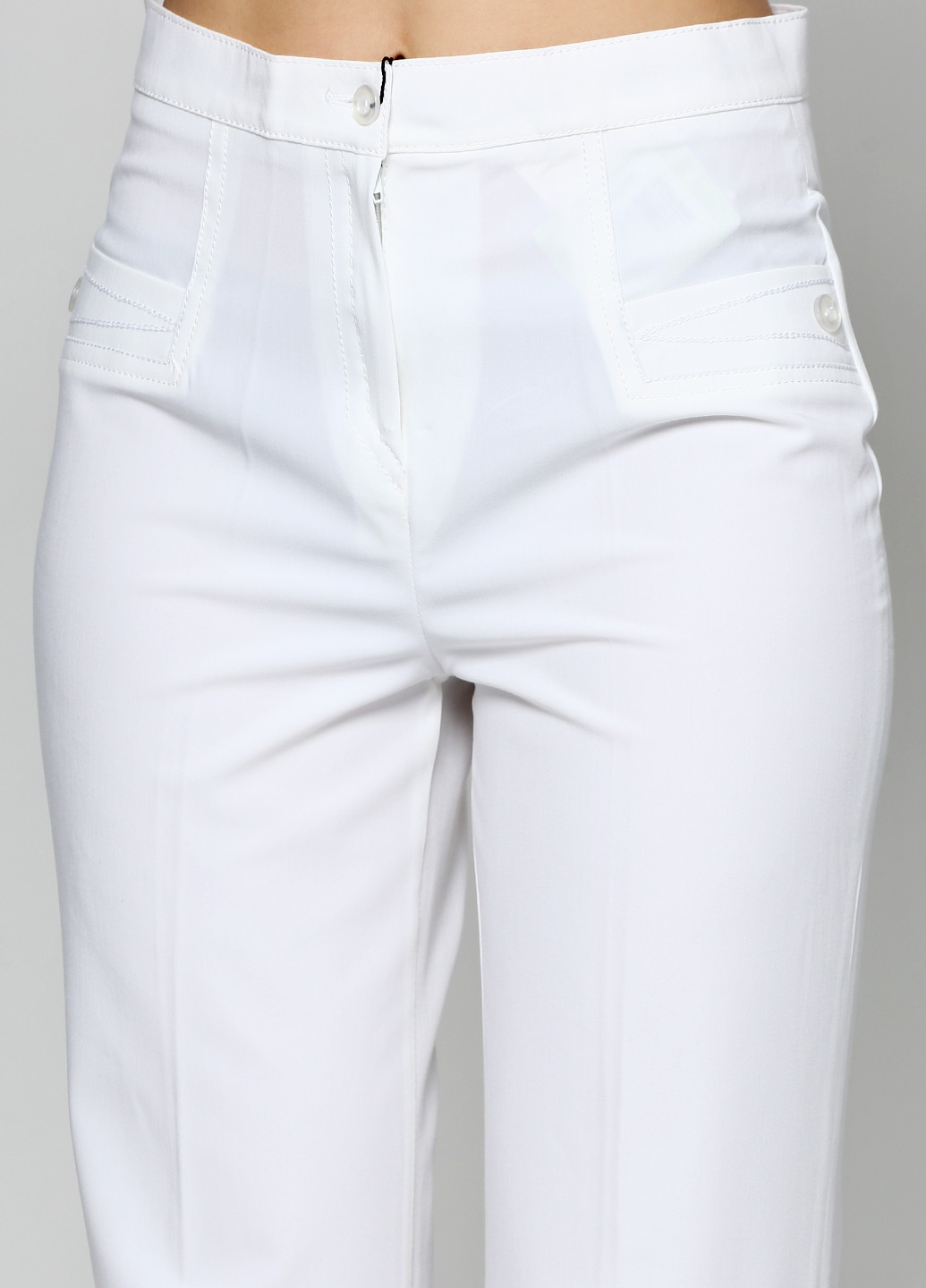 Белые кэжуал демисезонные прямые брюки Ut